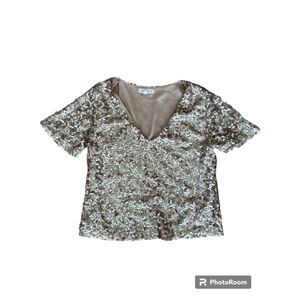 EUC Rose Gold Sequin Crop Top